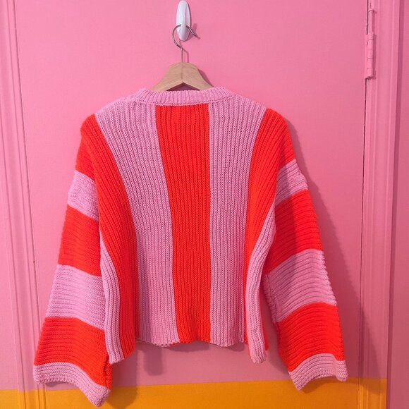 Easy Clothes Pink and Orange Masson Sweater - OS - Picture 2 of 8